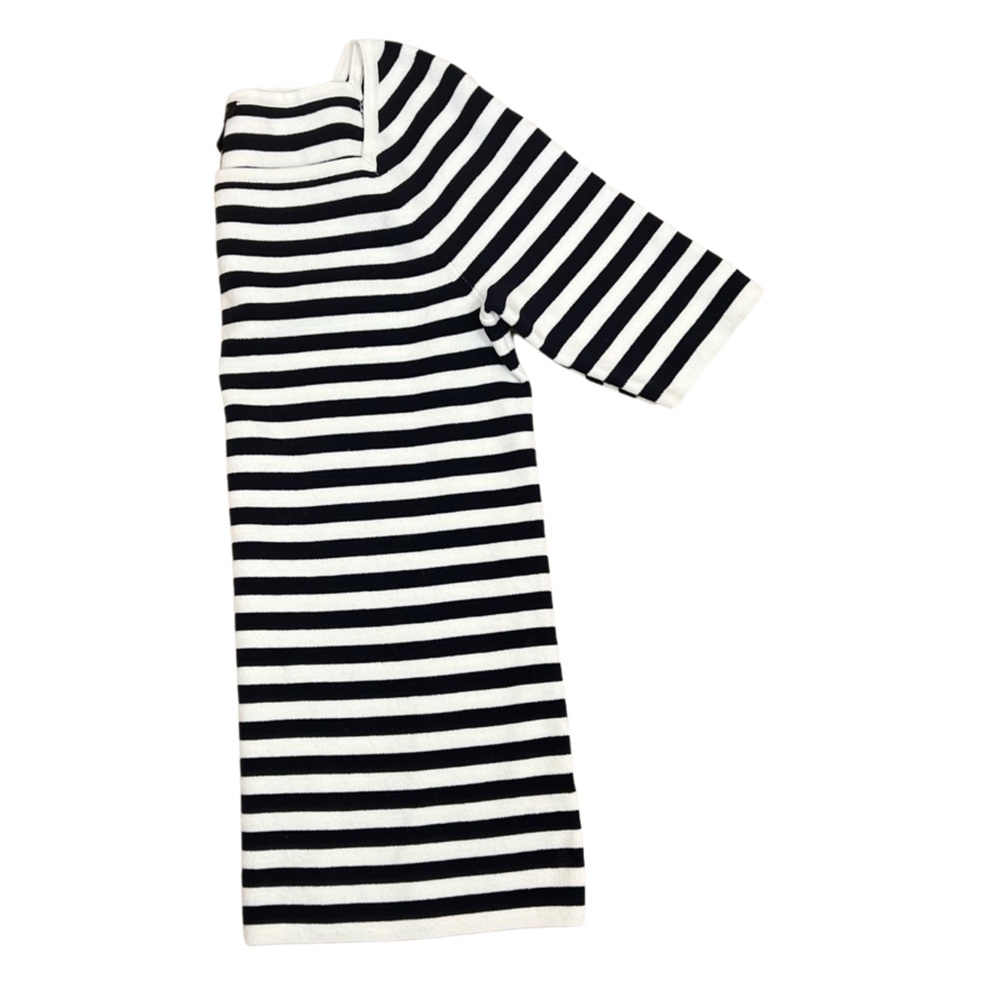 Talbots Black & White Stripe Petite Nautical Elbow Sleeve Sweater Size: MP - Picture 2 of 7
